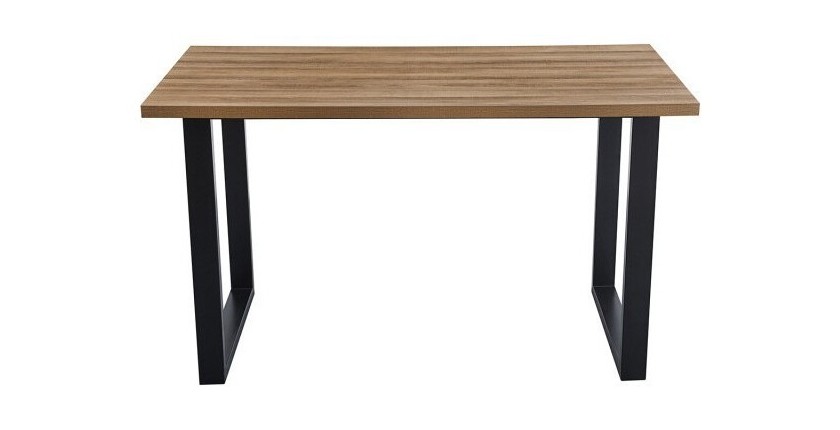 Table à manger EDWAR longueur 160cm en décor chêne vieilli, idéal pour une salle à manger conviviale