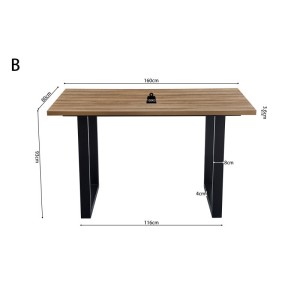 Table à manger EDWAR longueur 160cm en décor chêne vieilli, idéal pour une salle à manger conviviale