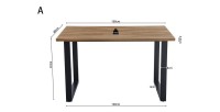 Table à manger EDWAR longueur 160cm en décor chêne vieilli, idéal pour une salle à manger conviviale