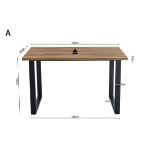 Table à manger EDWAR longueur 160cm en décor chêne vieilli, idéal pour une salle à manger conviviale