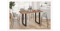 Table à manger EDWAR longueur 160cm en décor chêne vieilli, idéal pour une salle à manger conviviale