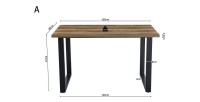 Table à manger EDWAR longueur 160cm en décor exotique mango, idéal pour une salle à manger conviviale