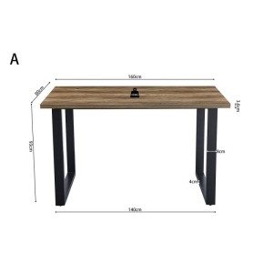 Table à manger EDWAR longueur 160cm en décor exotique mango, idéal pour une salle à manger conviviale