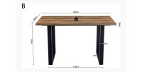 Table à manger EDWAR longueur 160cm en décor exotique mango, idéal pour une salle à manger conviviale