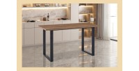 Table à manger EDWAR longueur 160cm en décor exotique mango, idéal pour une salle à manger conviviale