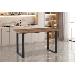 Table à manger EDWAR longueur 160cm en décor exotique mango, idéal pour une salle à manger conviviale