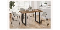 Table à manger EDWAR longueur 160cm en décor exotique mango, idéal pour une salle à manger conviviale