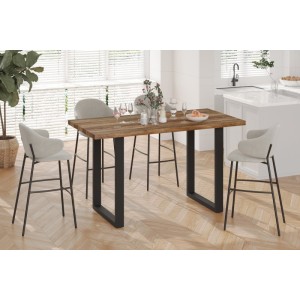 Table à manger EDWAR longueur 160cm en décor exotique mango, idéal pour une salle à manger conviviale