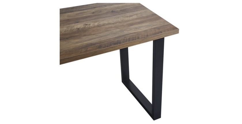 Table à manger EDWAR longueur 160cm en décor exotique mango, idéal pour une salle à manger conviviale