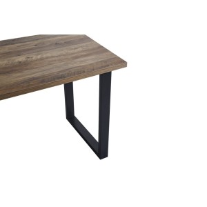 Table à manger EDWAR longueur 160cm en décor exotique mango, idéal pour une salle à manger conviviale