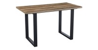 Table à manger EDWAR longueur 160cm en décor exotique mango, idéal pour une salle à manger conviviale