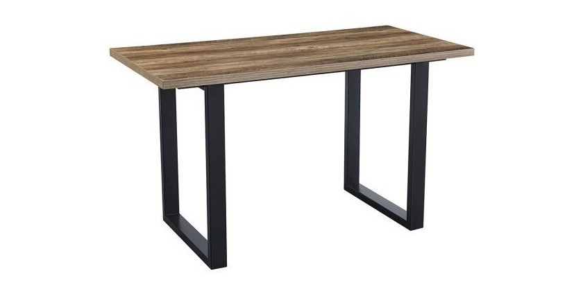 Table à manger EDWAR longueur 160cm en décor exotique mango, idéal pour une salle à manger conviviale