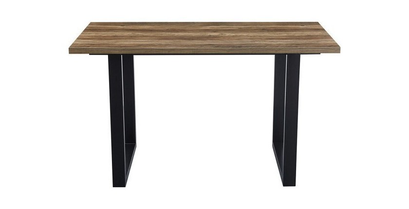 Table à manger EDWAR longueur 160cm en décor exotique mango, idéal pour une salle à manger conviviale