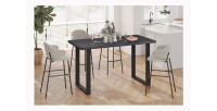 Table à manger EDWAR longueur 160cm en décor brun foncé, idéal pour une salle à manger conviviale