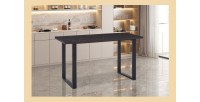 Table à manger EDWAR longueur 160cm en décor brun foncé, idéal pour une salle à manger conviviale
