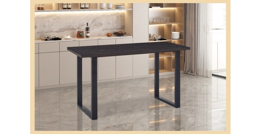 Table à manger EDWAR longueur 160cm en décor brun foncé, idéal pour une salle à manger conviviale