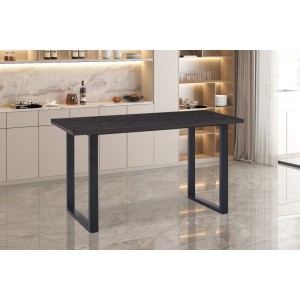 Table à manger EDWAR longueur 160cm en décor brun foncé, idéal pour une salle à manger conviviale