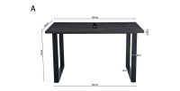 Table à manger EDWAR longueur 160cm en décor brun foncé, idéal pour une salle à manger conviviale