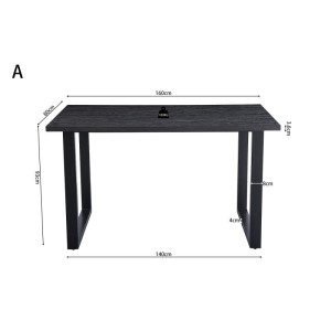 Table à manger EDWAR longueur 160cm en décor brun foncé, idéal pour une salle à manger conviviale