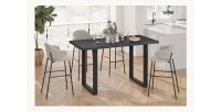 Table à manger EDWAR longueur 160cm en décor brun foncé, idéal pour une salle à manger conviviale