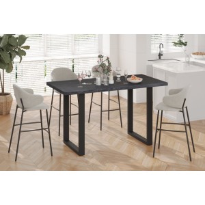 Table à manger EDWAR longueur 160cm en décor brun foncé, idéal pour une salle à manger conviviale