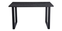 Table à manger EDWAR longueur 160cm en décor brun foncé, idéal pour une salle à manger conviviale