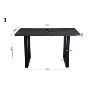 Table à manger EDWAR longueur 160cm en décor brun foncé, idéal pour une salle à manger conviviale