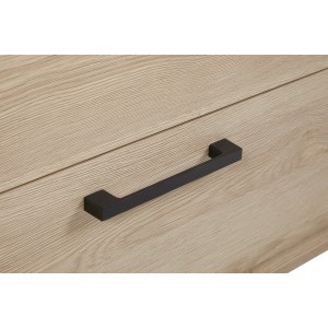 Buffet LOFT 220 cm 2 portes 3 tiroirs chêne clair avec structure en métal