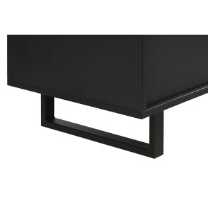 Meuble de rangement XL avec pieds en métal, coloris noir et chêne, collection LOFT, grande capacité de rangement