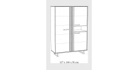 Meuble de rangement XL avec pieds en métal, coloris noir et chêne, collection LOFT, grande capacité de rangement