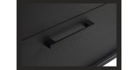 Buffet design 220cm con 2 porte e 3 cassetti per soggiorno colore nero e rovere collezione LOFT con piedi in metallo.