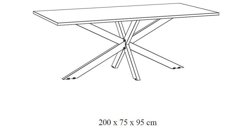 Mesa para 10 personas para comedor colección LOFT en color negro. Patas de metal.