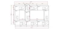 Ensemble de meubles de salon blanc suspendus collection CEPTO XXII. 273cm, 10 meubles, leds, modulables.