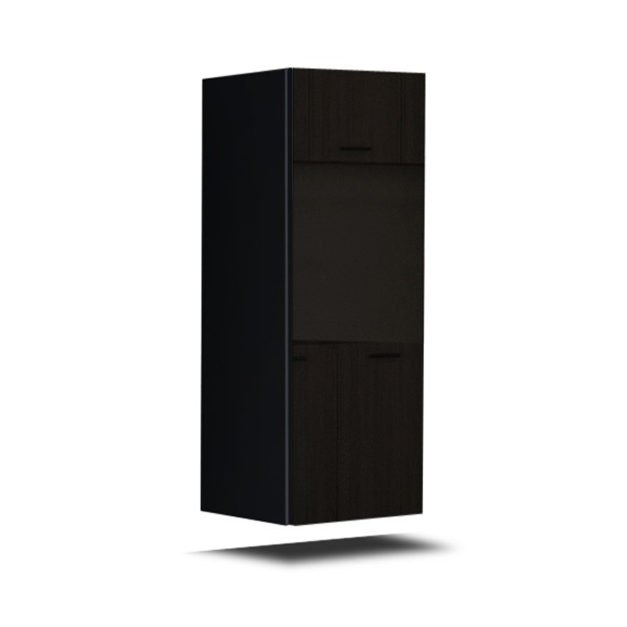 Ensemble de meubles de salon noir suspendus collection CEPTO XXII. 273cm, 10 meubles, leds, modulables.