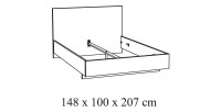 Slaapkamer volwassenen collectie OLVENA: Kast 200cm, Bed 140x200, dressoir, nachtkastjes. Kleur wit houteffect.