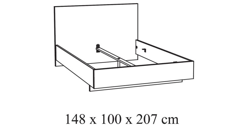 Slaapkamer volwassenen collectie OLVENA: Kast 200cm, Bed 140x200, dressoir, nachtkastjes. Kleur wit houteffect.
