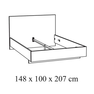 Slaapkamer volwassenen collectie OLVENA: Kast 200cm, Bed 140x200, dressoir, nachtkastjes. Kleur wit houteffect.