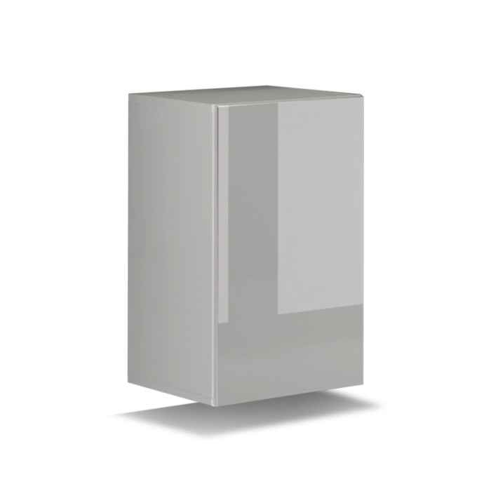 Ensemble de meubles de salon noir et blanc suspendus collection CEPTO XXII. 273cm, 10 meubles, leds, modulables.