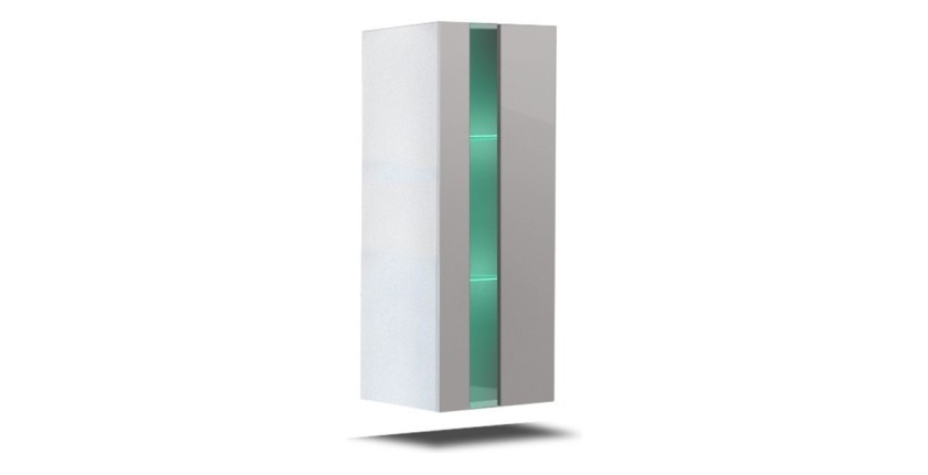 Ensemble de meubles de salon blanc suspendus collection CEPTO XXIV. 240cm, 8 meubles, leds, modulables.
