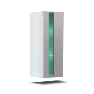 Ensemble de meubles de salon blanc suspendus collection CEPTO XXIV. 240cm, 8 meubles, leds, modulables.