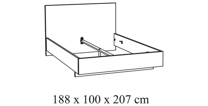 Slaapkamer volwassenen collectie OLVENA: Kledingkast 200cm, Bed 180x200, commode, nachtkastjes. Kleur wit houteffect.