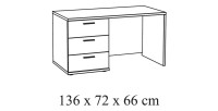 Habitación infantil y juvenil robusta colección OLVENA, cama, armario, escritorio, cómoda y mesita de noche, blanco efecto mader