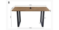 Table à manger haute EDWAR longueur 180cm en décor chêne vieilli, idéal pour une salle à manger conviviale