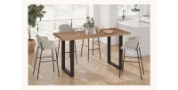 Table à manger haute EDWAR longueur 180cm en décor chêne vieilli, idéal pour une salle à manger conviviale