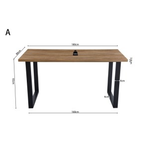 Table à manger haute EDWAR longueur 180cm en décor chêne vieilli, idéal pour une salle à manger conviviale