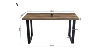 Table à manger haute EDWAR longueur 180cm en décor mango, idéal pour une salle à manger conviviale