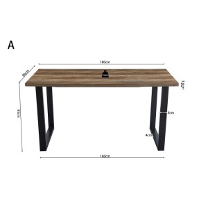 Table à manger haute EDWAR longueur 180cm en décor mango, idéal pour une salle à manger conviviale