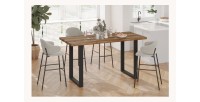 Table à manger haute EDWAR longueur 180cm en décor mango, idéal pour une salle à manger conviviale