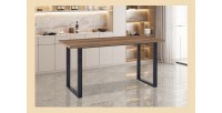 Table à manger haute EDWAR longueur 180cm en décor mango, idéal pour une salle à manger conviviale