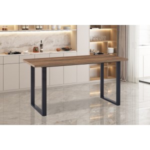 Table à manger haute EDWAR longueur 180cm en décor mango, idéal pour une salle à manger conviviale